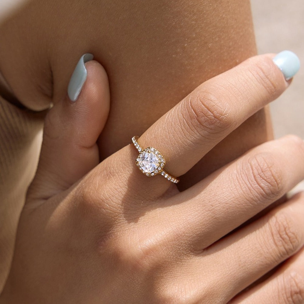 Square Zircon Ring Collection