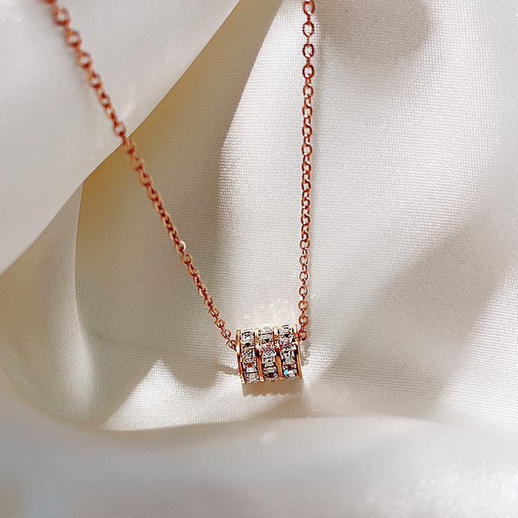 Titanium Steel Electroplating 18K Small Waist Gold Silver Rose Gold Female Trendy Popular Simple Cold Style Clavicle Chain Necklace
