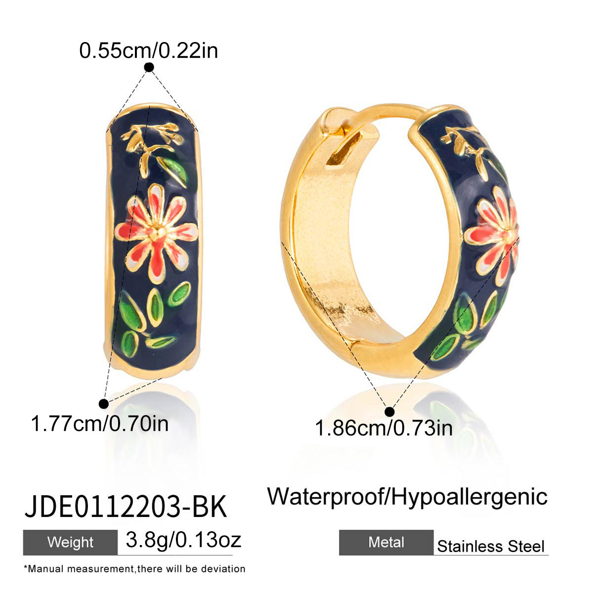 Enamel Flower Hoop Earrings Collection