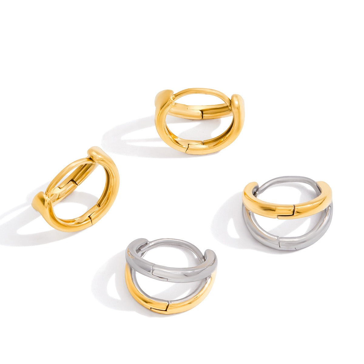 18K gold lightweight luxury and high-end hoop earrings/ear clips