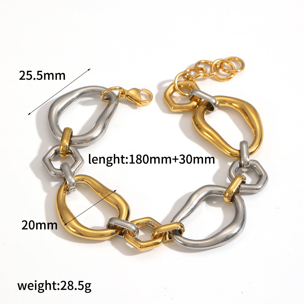 18k Gold Plated 304 Stainless Steel Bracelet Diy Jewelry Accessories Chain Accessories Cuban Chain Twist Chain Bracelet Wholesale