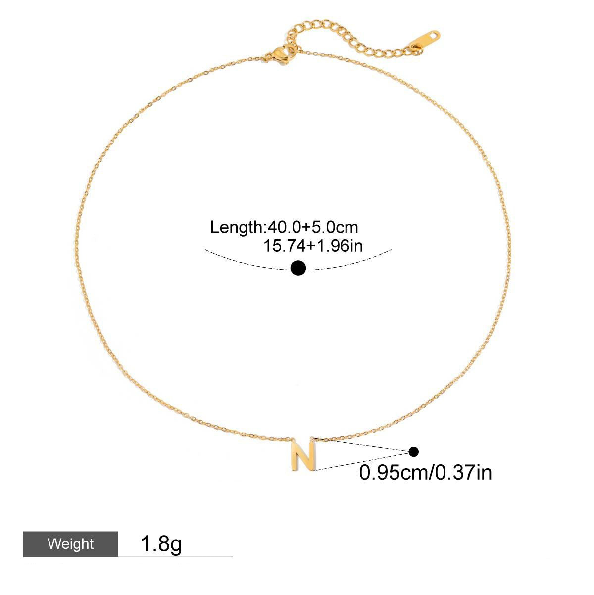 18K gold 26 letters design classic personality necklace