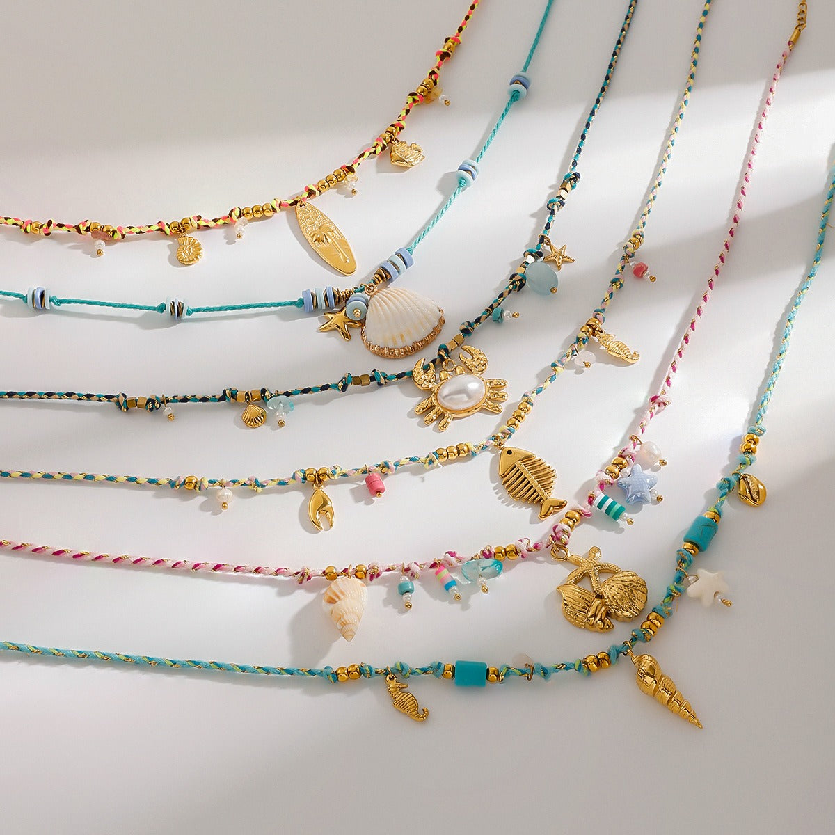 18K gold ocean element with pearl design exquisite and noble necklace