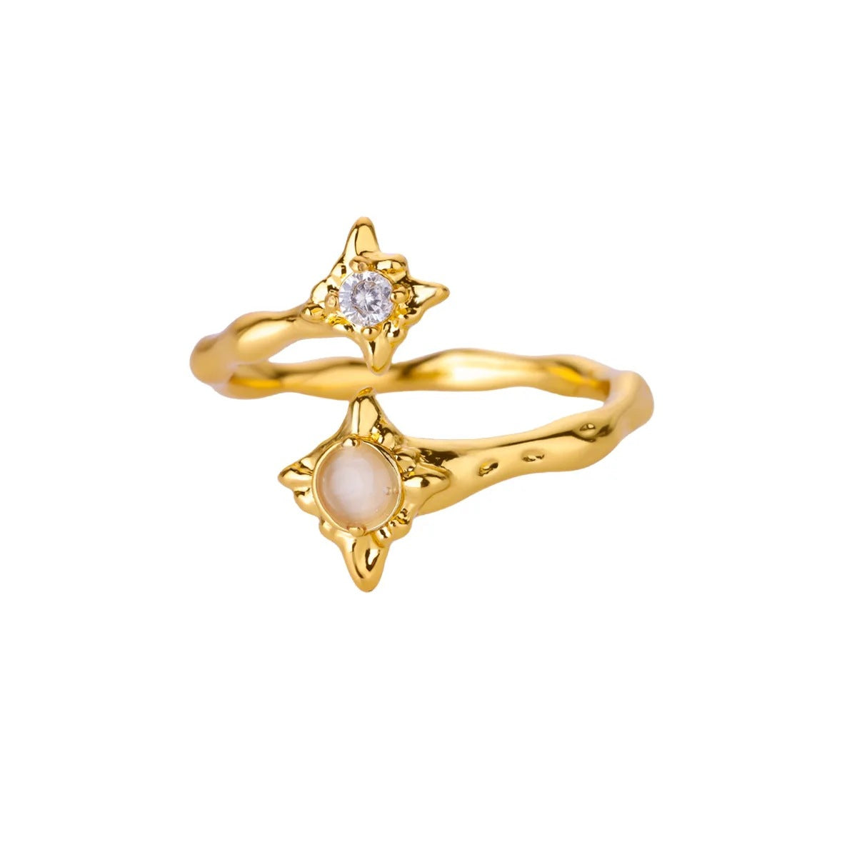Women's Colorful Zircon Flower Open Ring