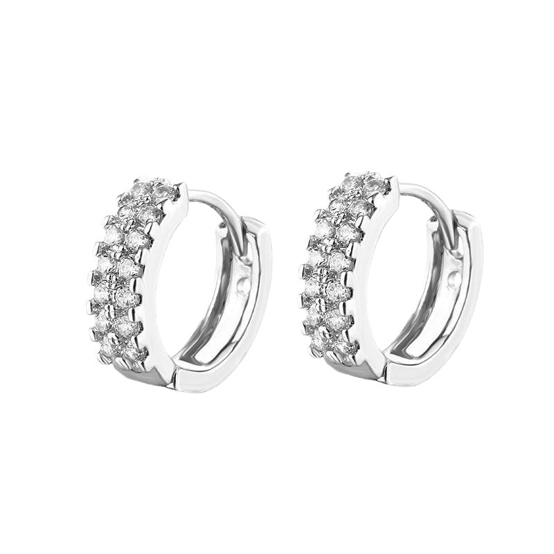 Cross-Border Gold-Plated Copper Ins Earrings For Women, Inlaid With Aaa Zircon, Versatile And Fashionable High-End Earrings, Jewelry Wholesale