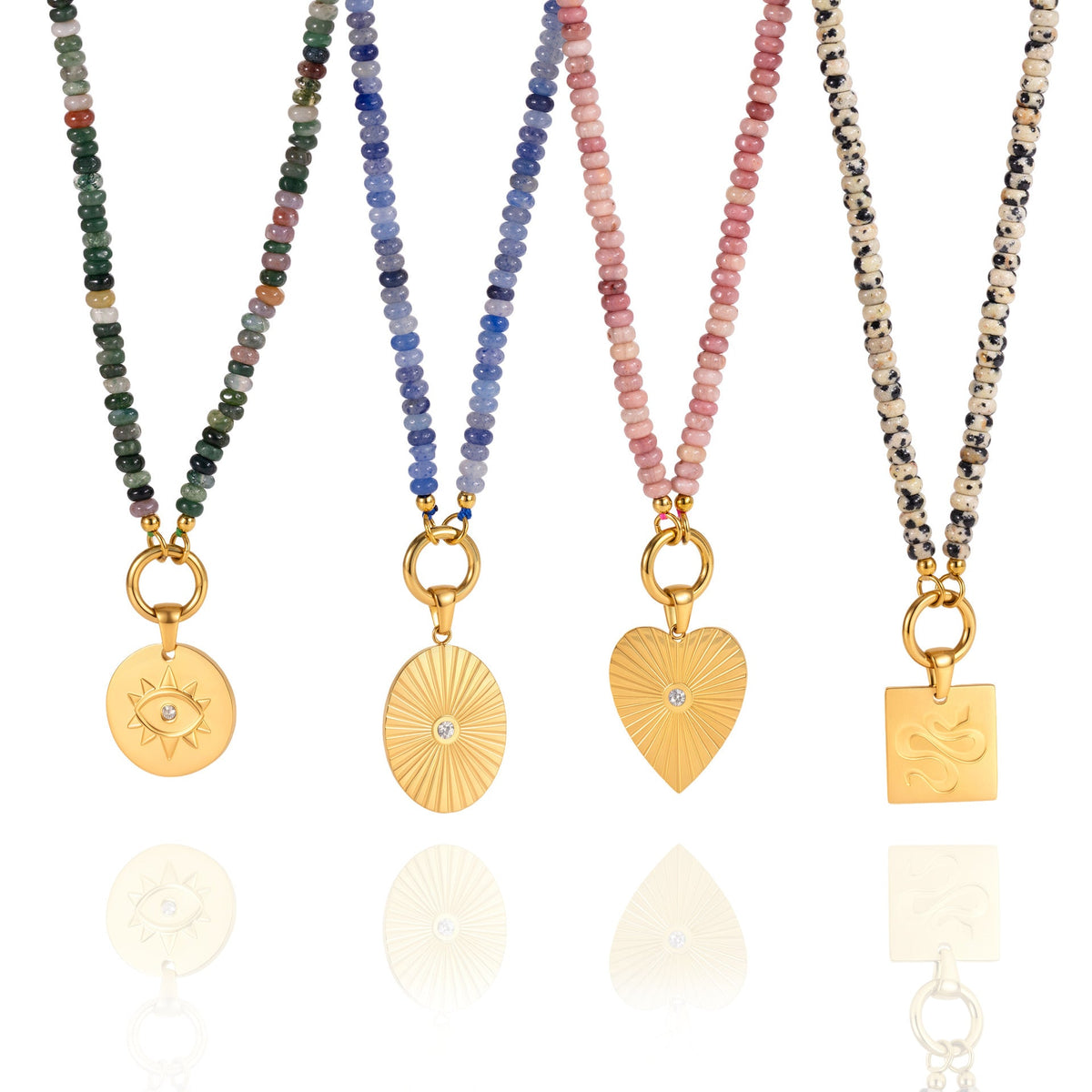 Natural Stone Titanium Steel Necklace Light Luxury And Niche Style