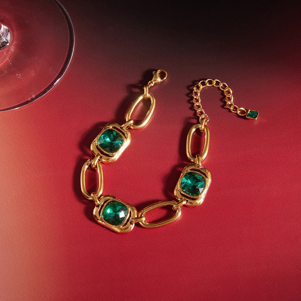 Green Glass Bracelet Collection