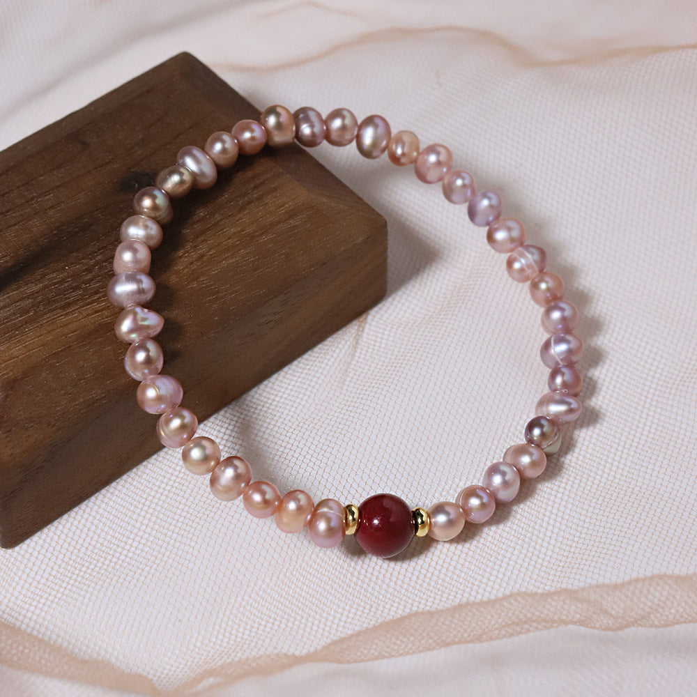 Natural Baroque Pearl And Kyanite Bracelet