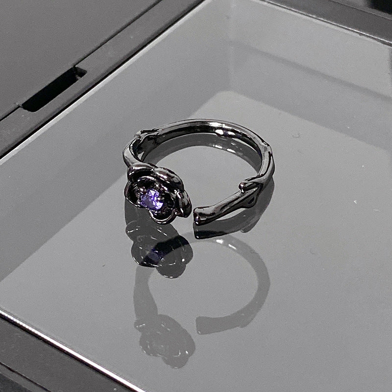 Open Ring With Petals Wrapped Around Minimalist Instagram Style