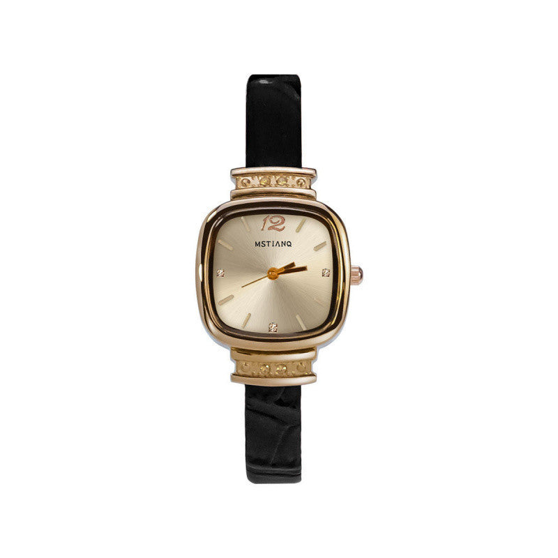Retro-style Womens Watch With A Minimalist Petite Square Design