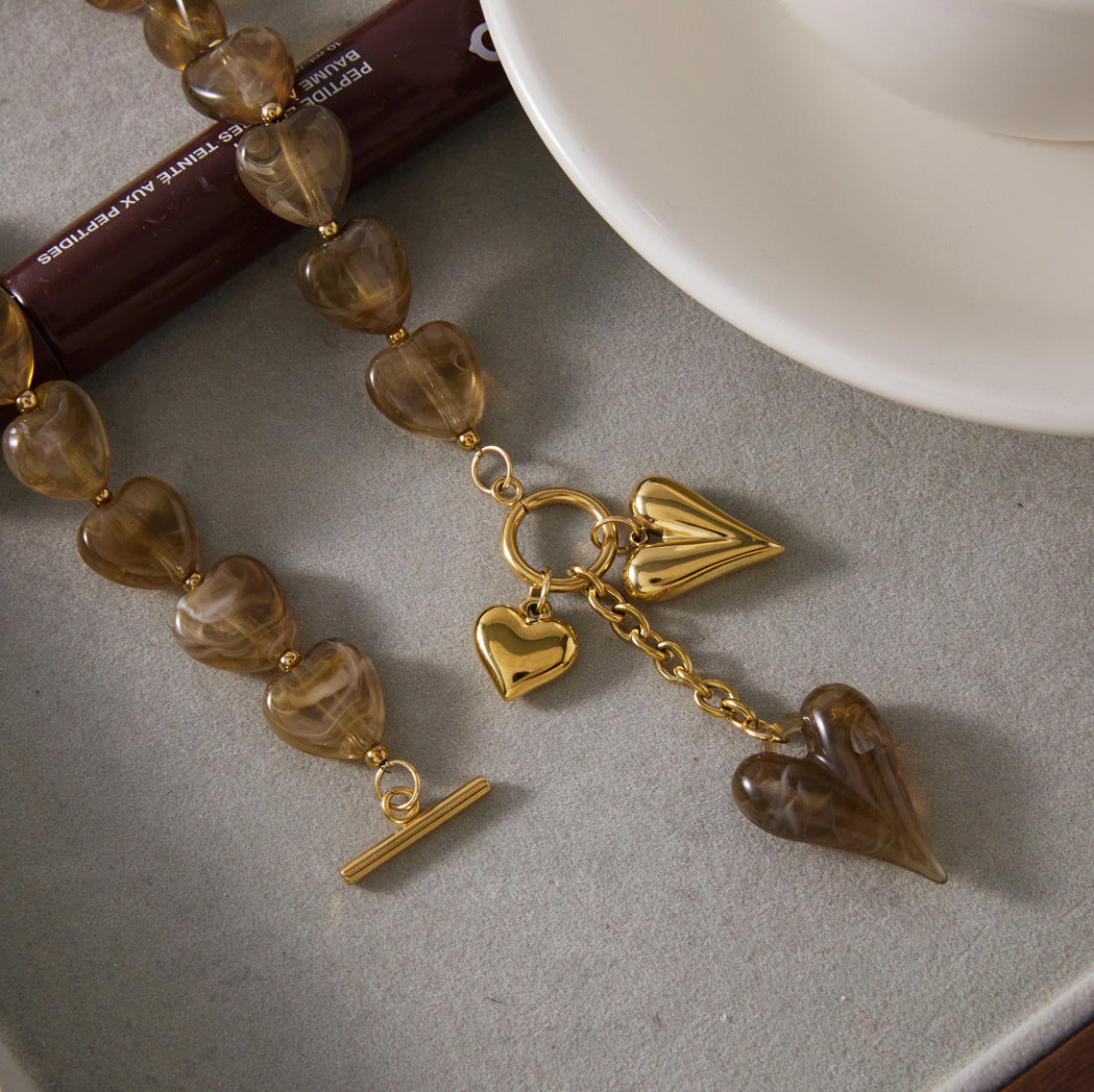 Heart Charm Toggle Necklace