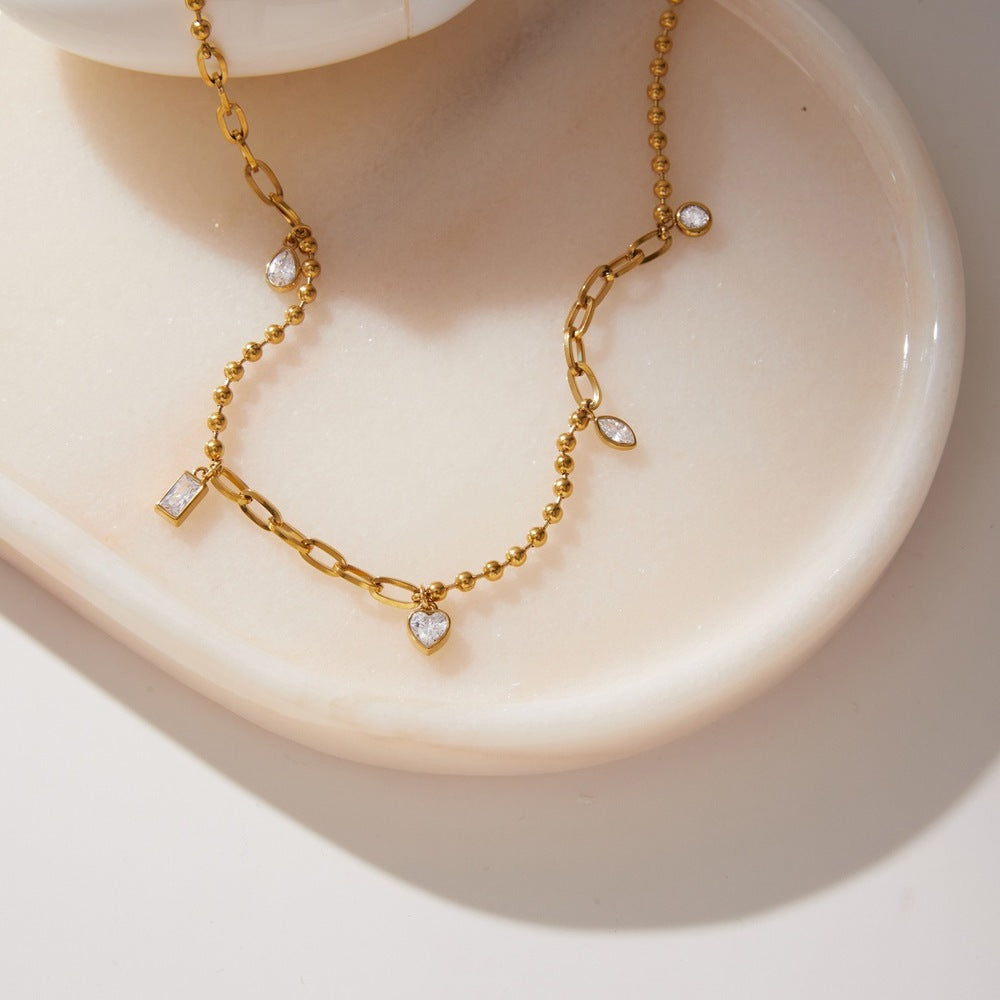 Zircon Charm Necklace Collection