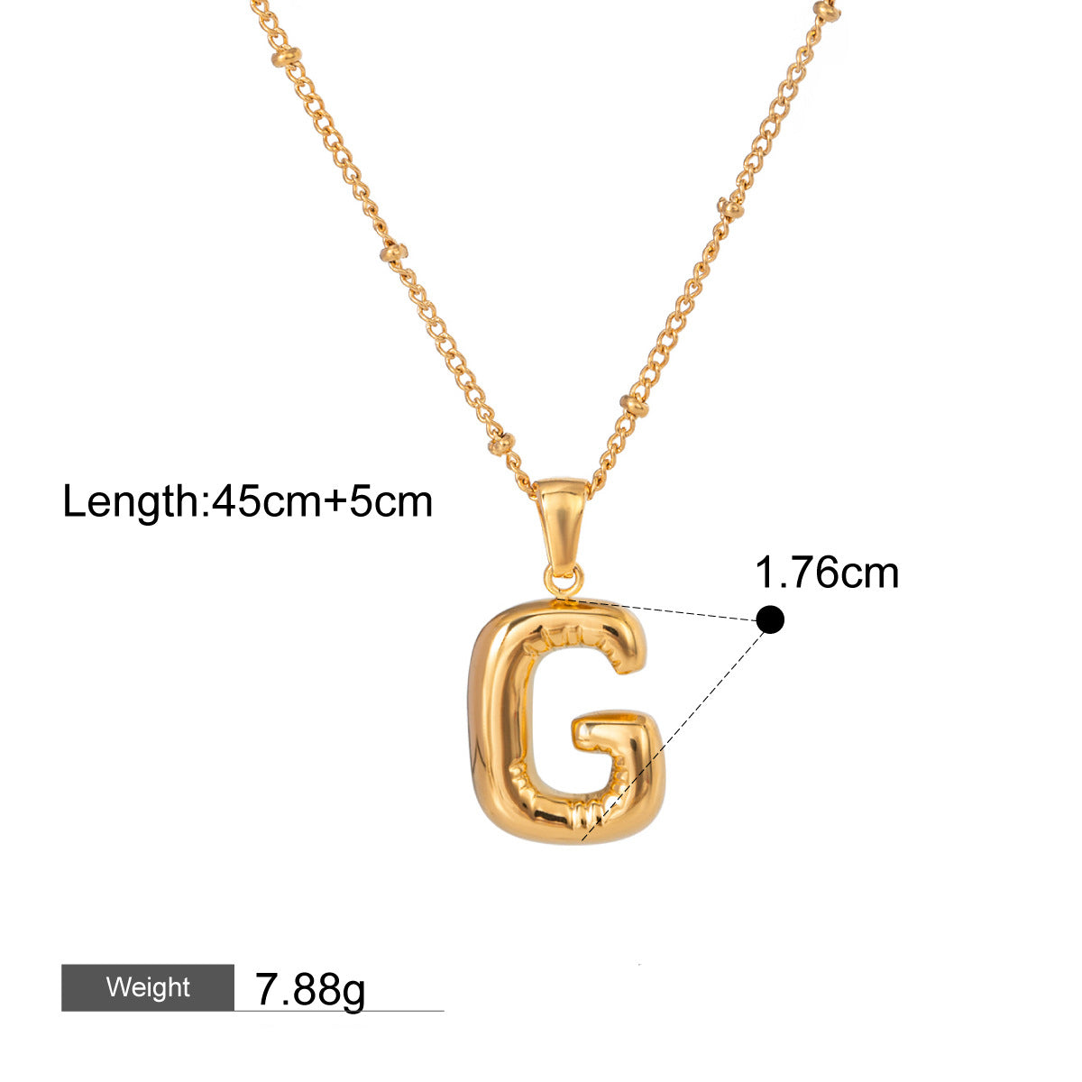 18K gold birthstone with letter design elegant necklace