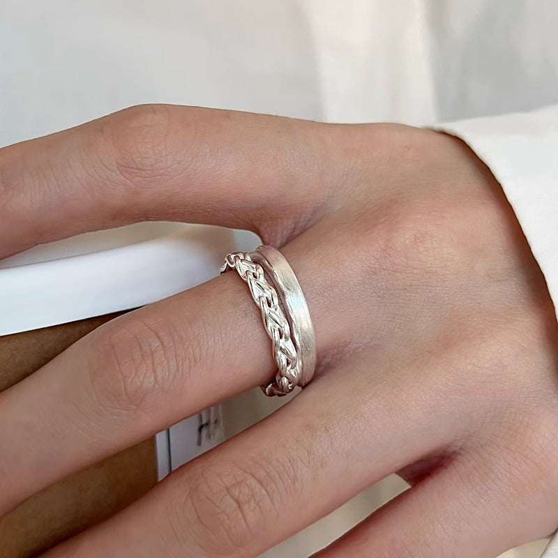 Elegant Light Luxury 925 Sterling Silver Plain Band Zircon Ring, Women Heavy Craft Minimalist Stackable Tarnish Resistant Wholesale