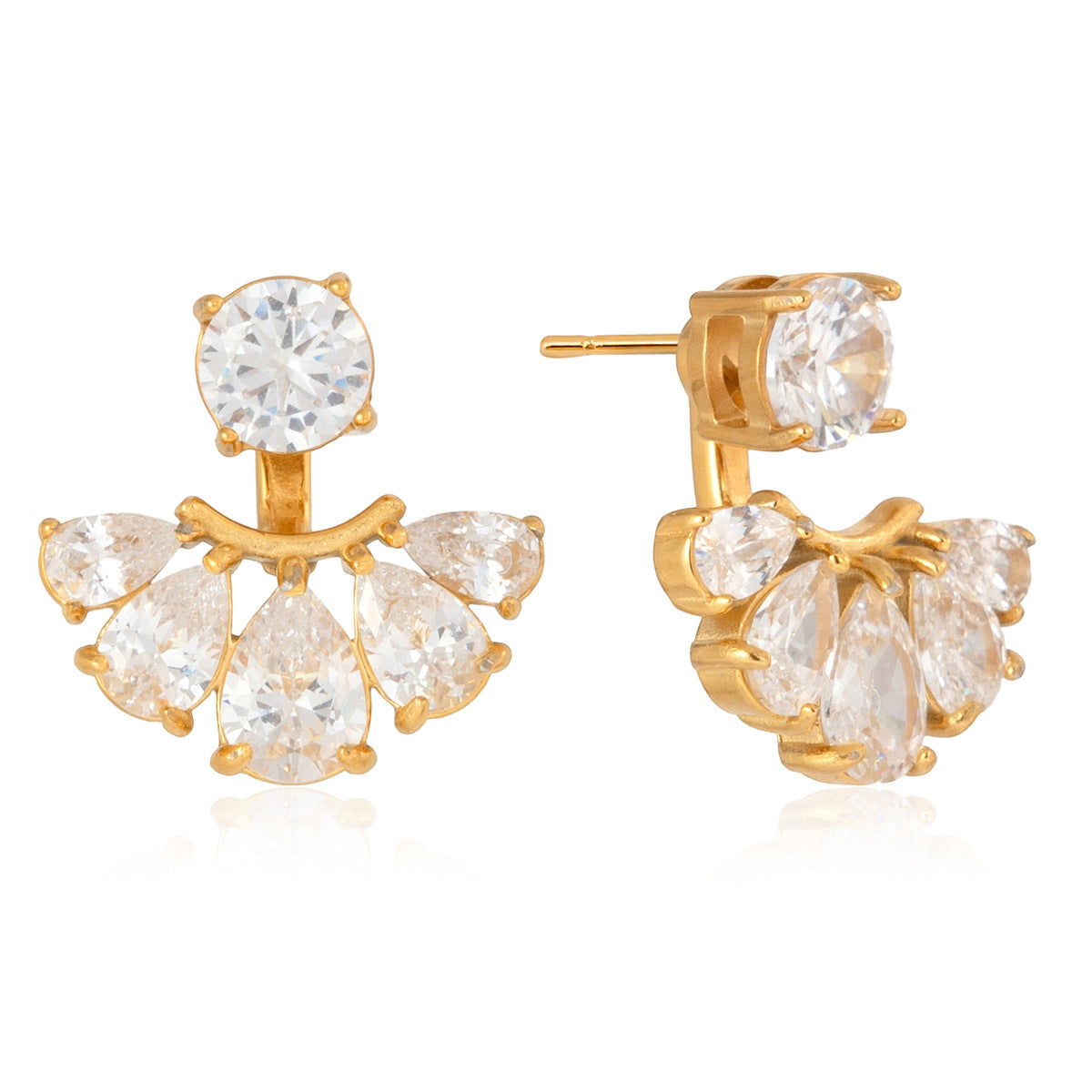 Fan Jacket Zircon Earrings Collection