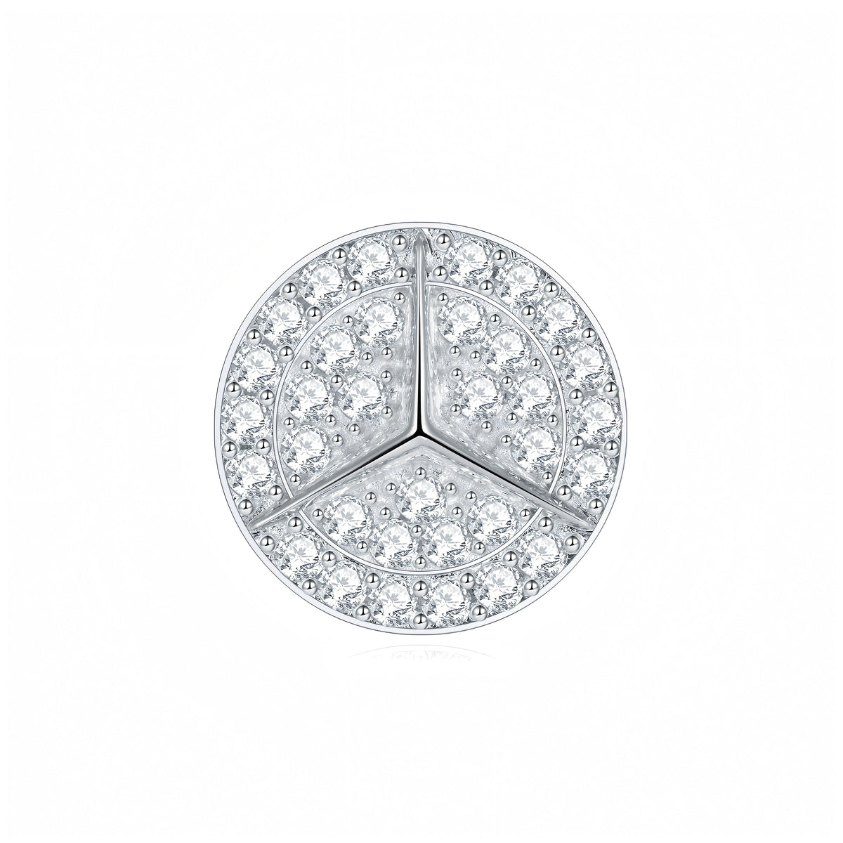 S925 Sterling Silver Moissanite Stud Earrings Round Pave Three Pointed Star Geometric Design With GRA Certificate Platinum Plated Gift Box Set For Women Or Men