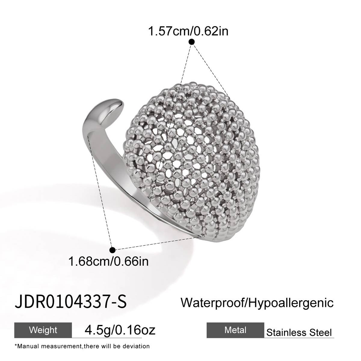 Mesh Dome Open Ring Collection