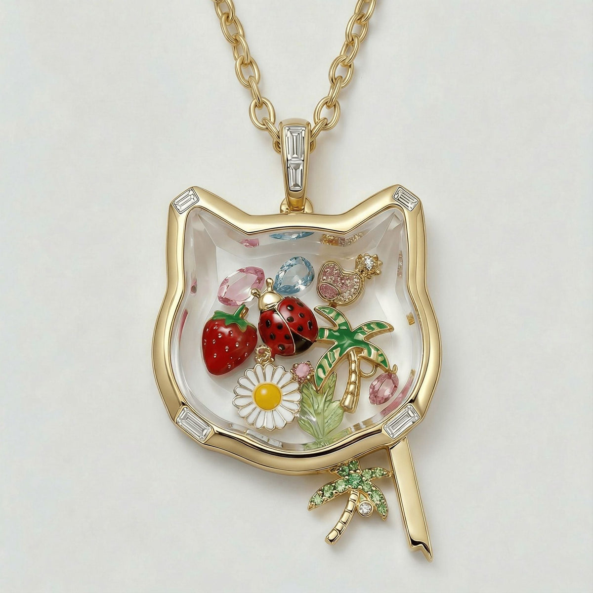 Fox Glass Locket Necklace Collection