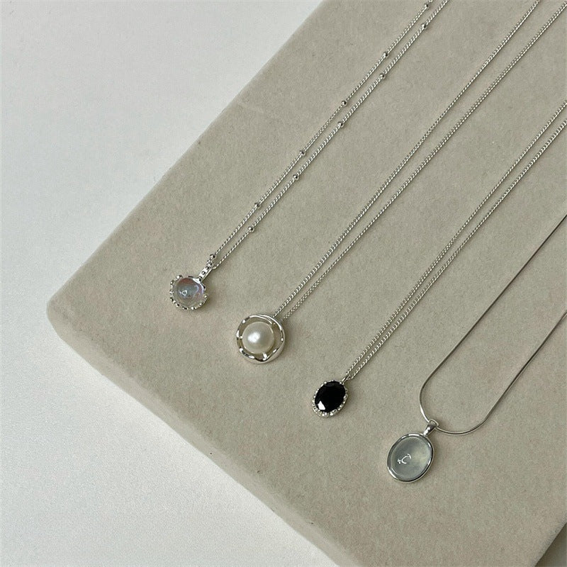 Daily Versatile S925 Sterling Silver Aquamarine Butterfly Necklace For Women, Non-Fading, Niche, High-End, Accessible Luxury Clavicle Chain New