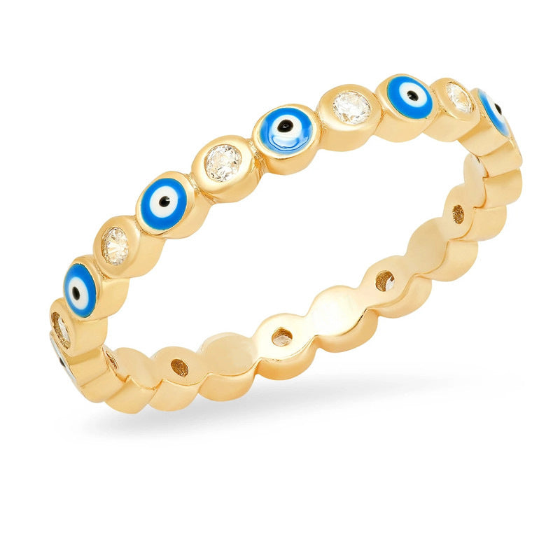 Gold-plated Devil's Eye Painted Oil Ring
