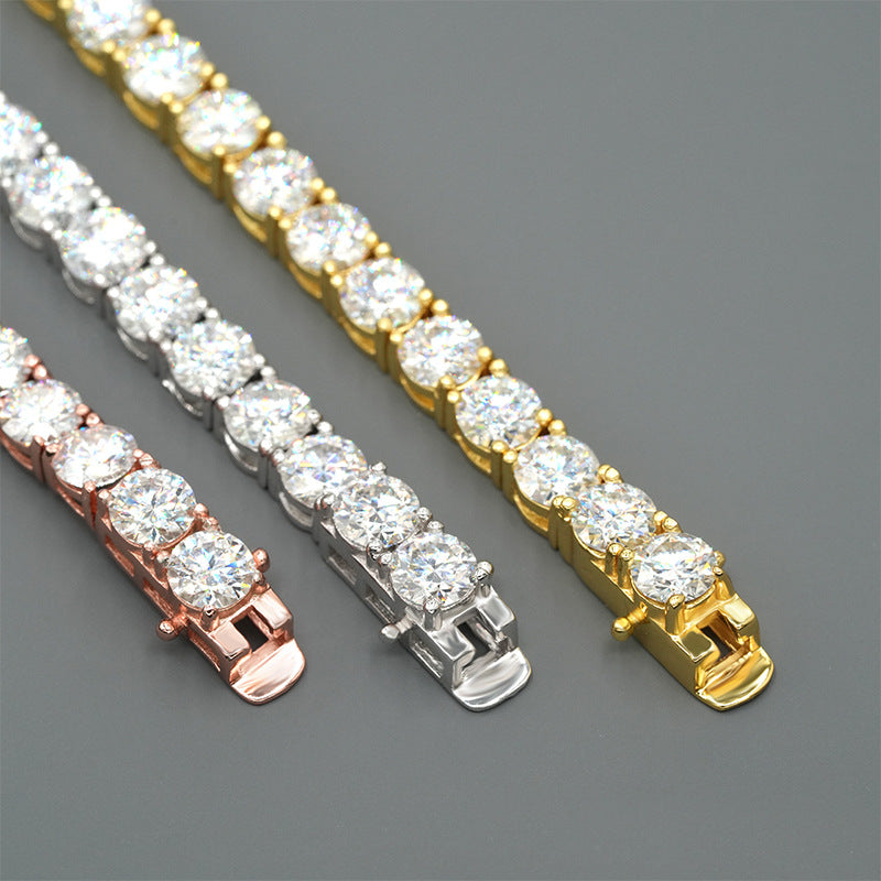 5mm Single-stone Moissanite Hip-hop Tennis Chain