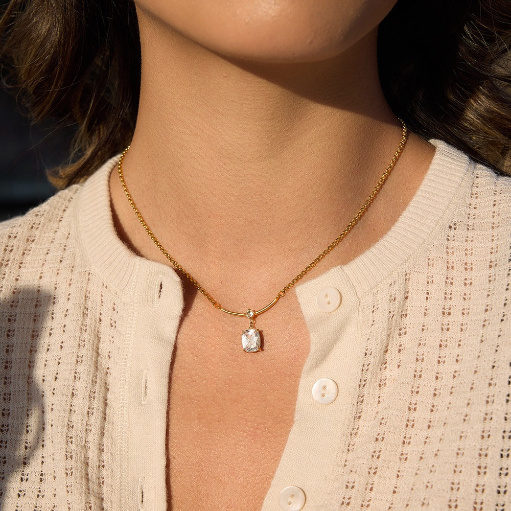 Zircon Drop Pendant Necklace