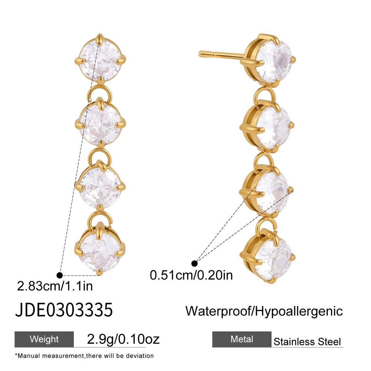 Zircon Tassel Earrings