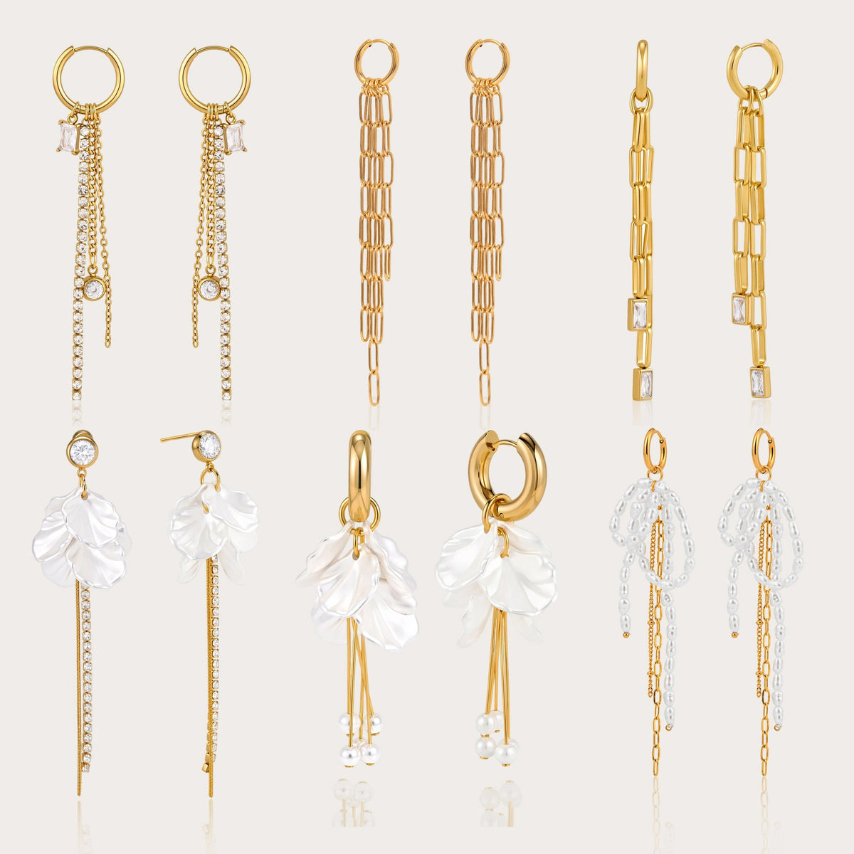 Pearl and Chain Tassel Earrings Collection