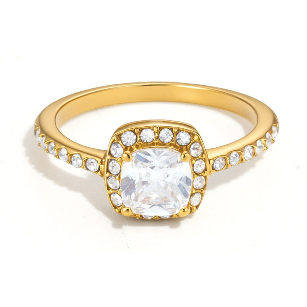 Square Zircon Ring Collection