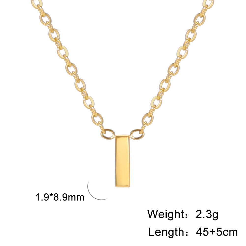 Hot-Selling Welded 26 Letters 18K Real Gold Electroplated Non-Fading Small Pendant Jewelry 304 Material Stainless Steel Necklace