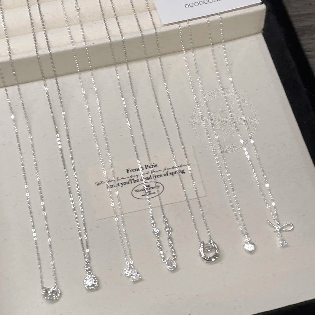 S925 Sterling Silver Pearl Necklace For Women, Niche Design, Light Luxury, Stylish And Versatile, High-End Clavicle Chain Accessory, Trendy