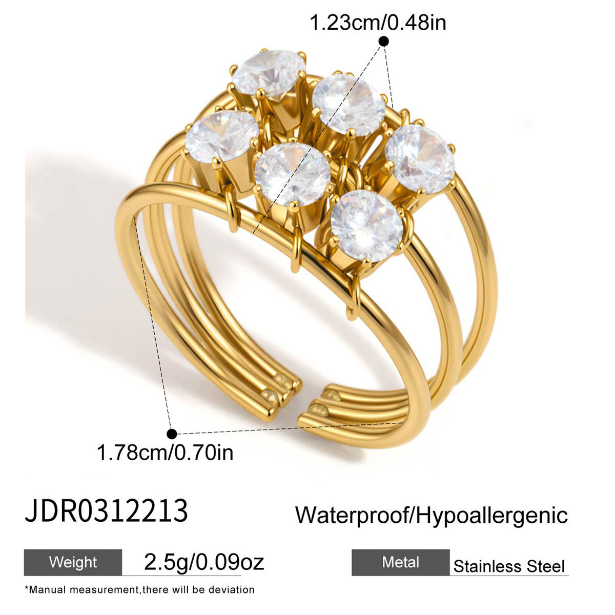 Sliding Zircon Ring Collection