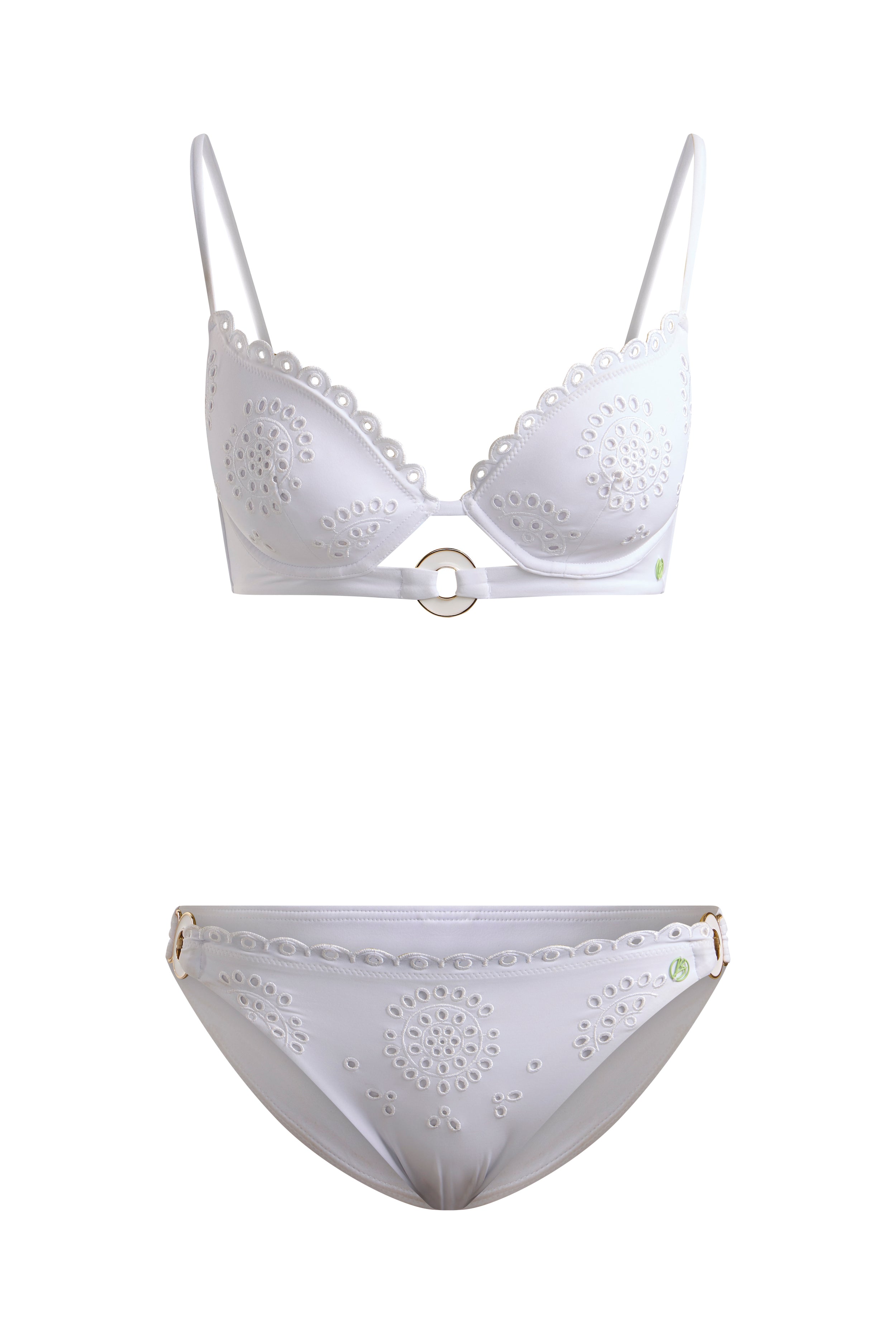 Broderie Bikini White