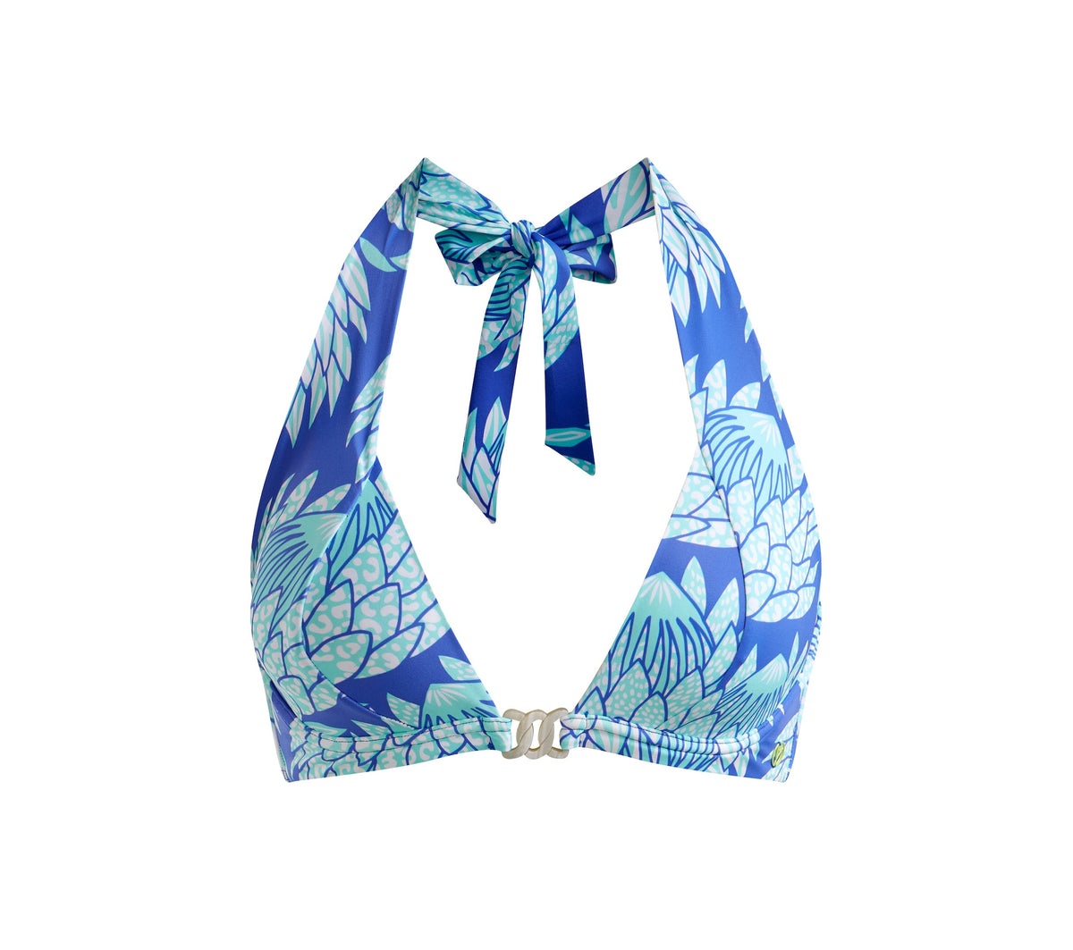 Halter Bikini Classic Brief Blue Protea