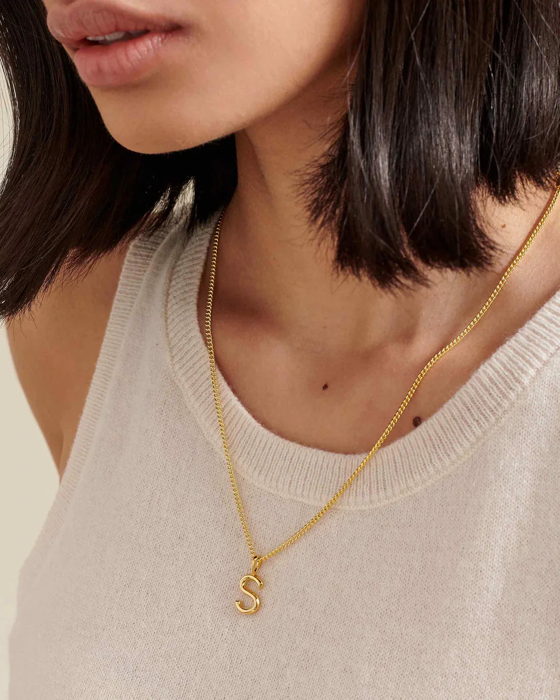 18K gold letters with birthstone design exquisite and noble necklace