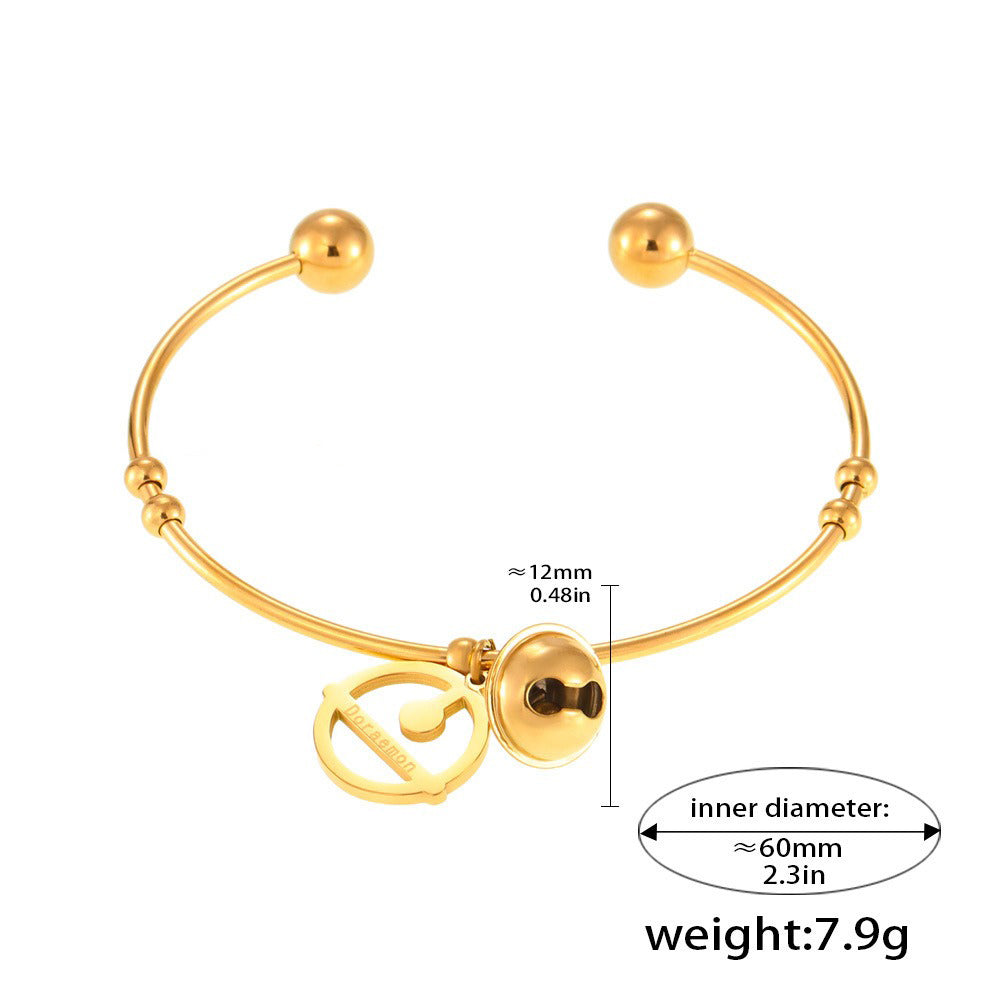 18K gold bell pendant unique design bracelet