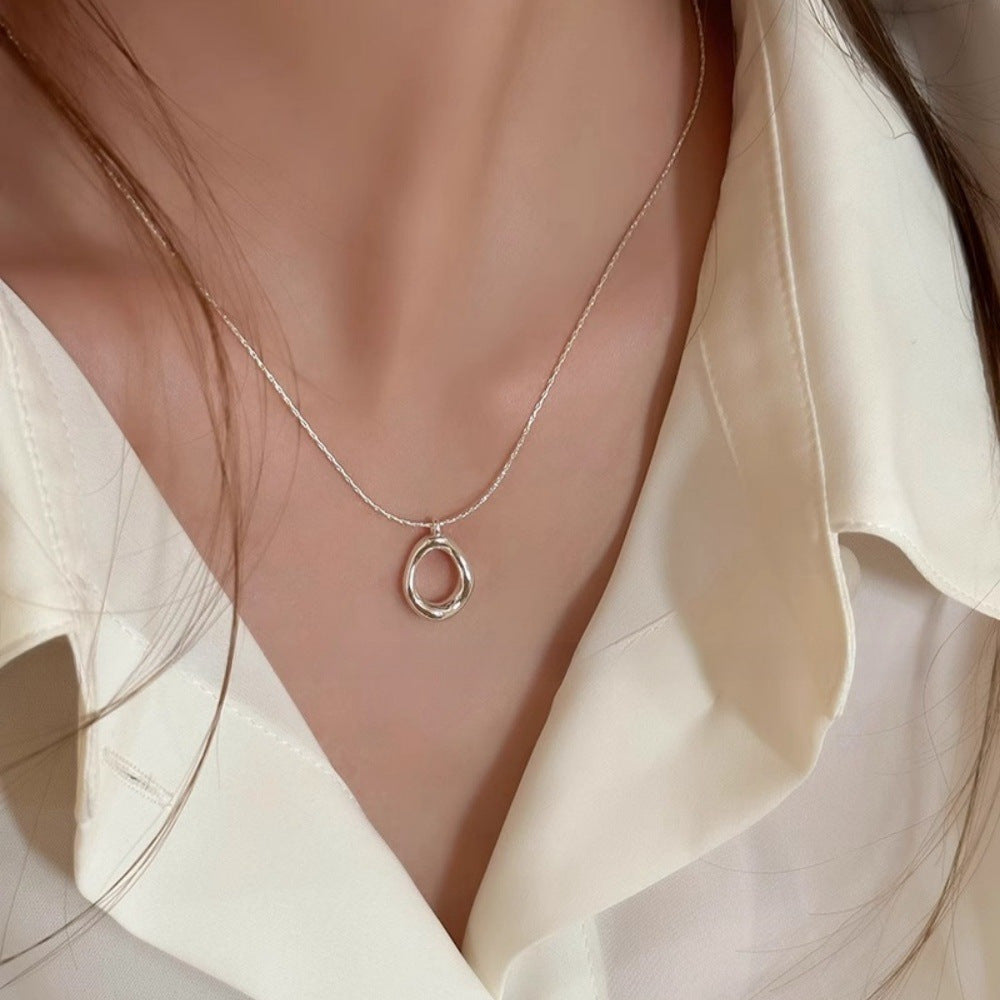 Daily Versatile S925 Sterling Silver Aquamarine Butterfly Necklace For Women, Non-Fading, Niche, High-End, Accessible Luxury Clavicle Chain New