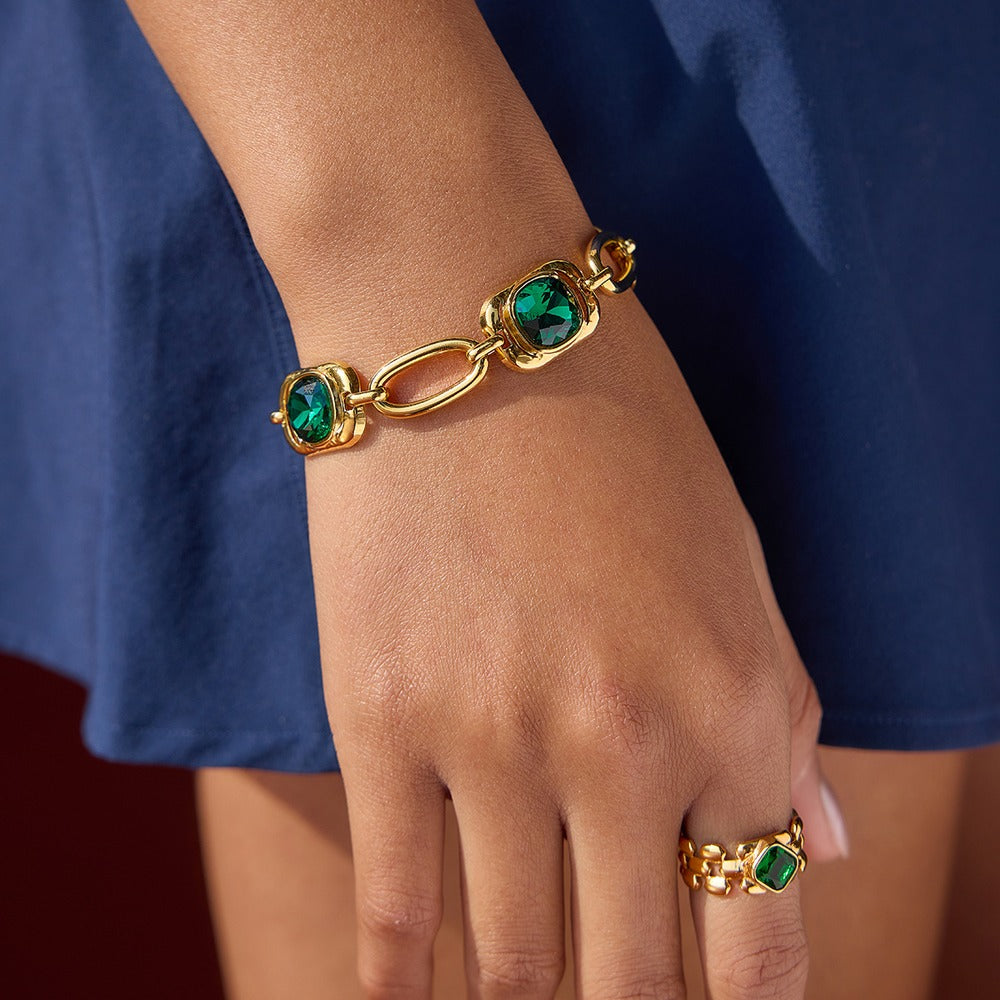 Green Glass Bracelet Collection