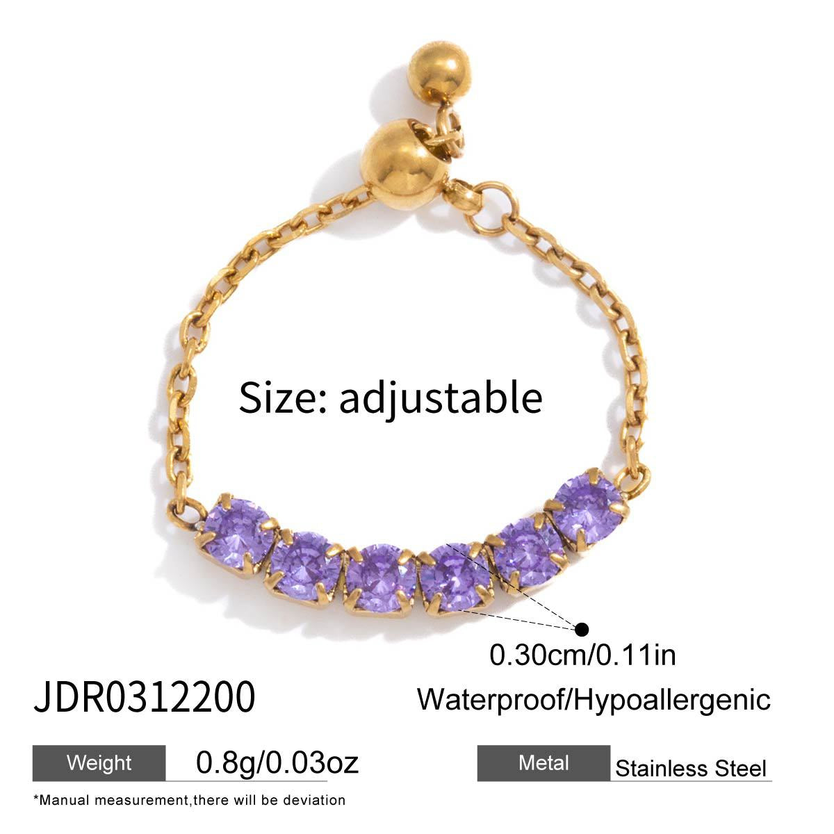 Adjustable Zircon Ring Collection