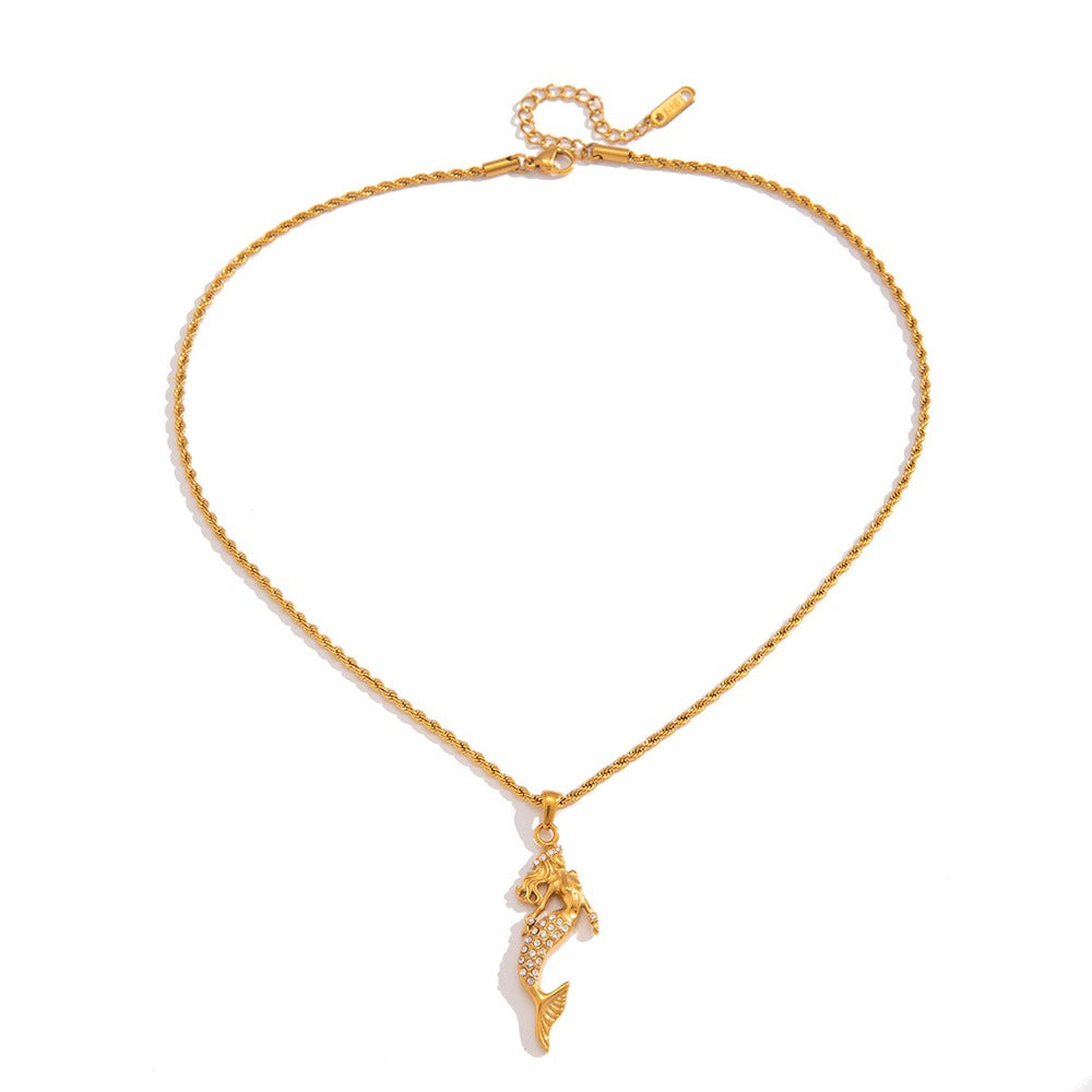 Mermaid Zircon Pendant Necklace