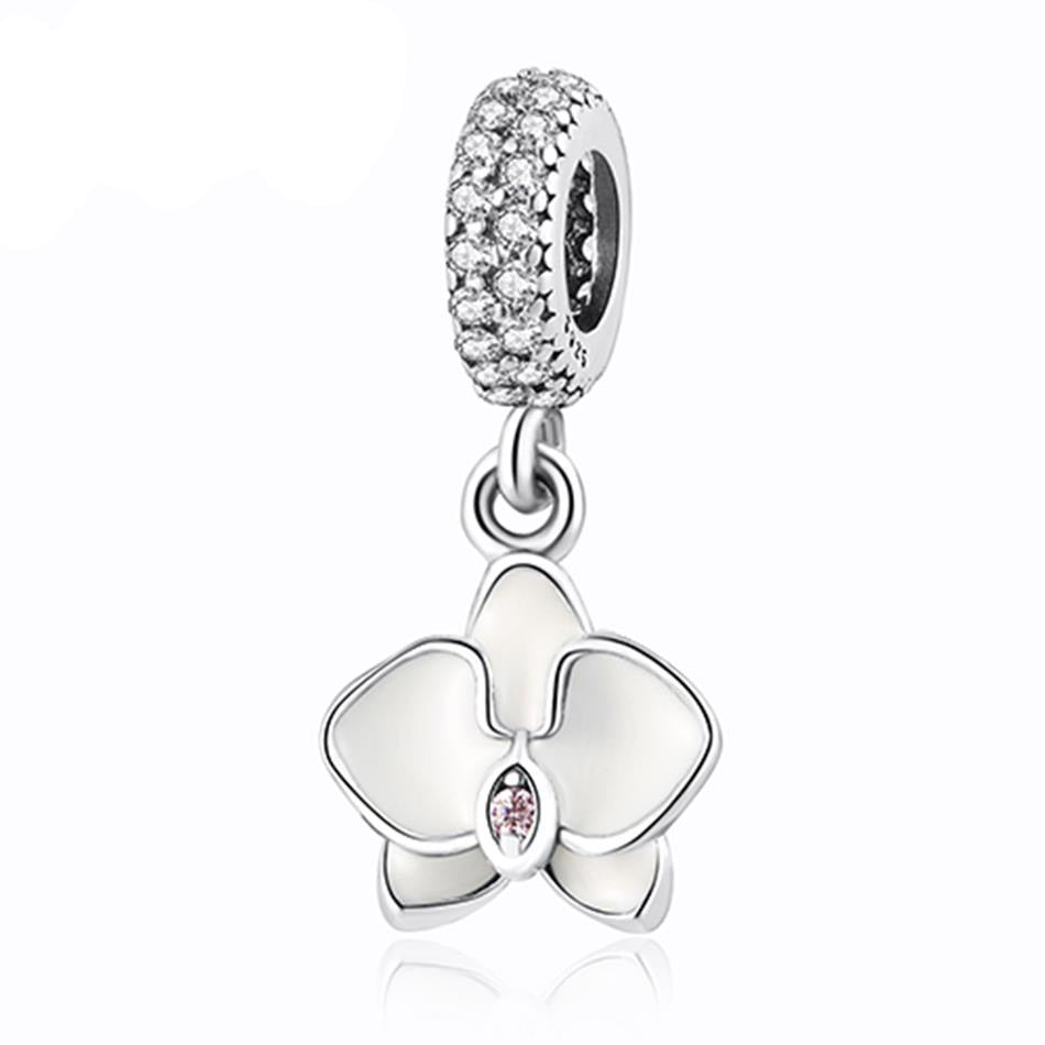 Orchid Pendant Large Hole Bracelet