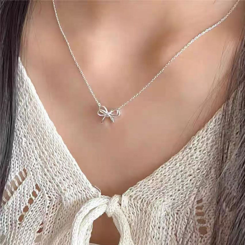 S925 Sterling Silver Pearl Necklace For Women, Niche Design, Light Luxury, Stylish And Versatile, High-End Clavicle Chain Accessory, Trendy