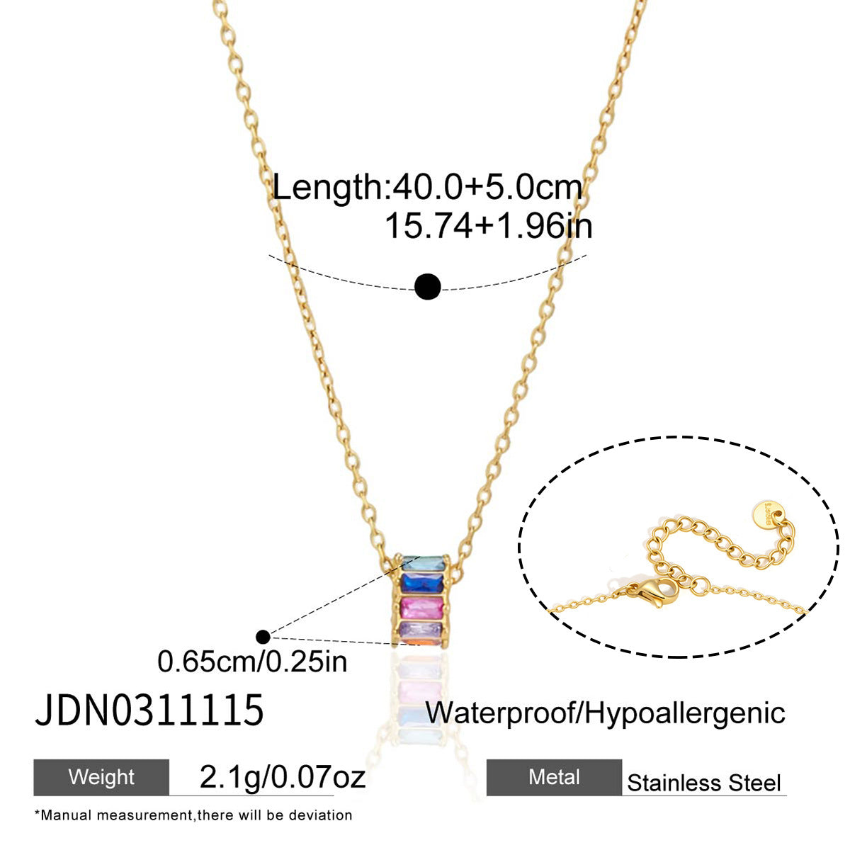 Geometric Zircon Pendant Necklace Collection