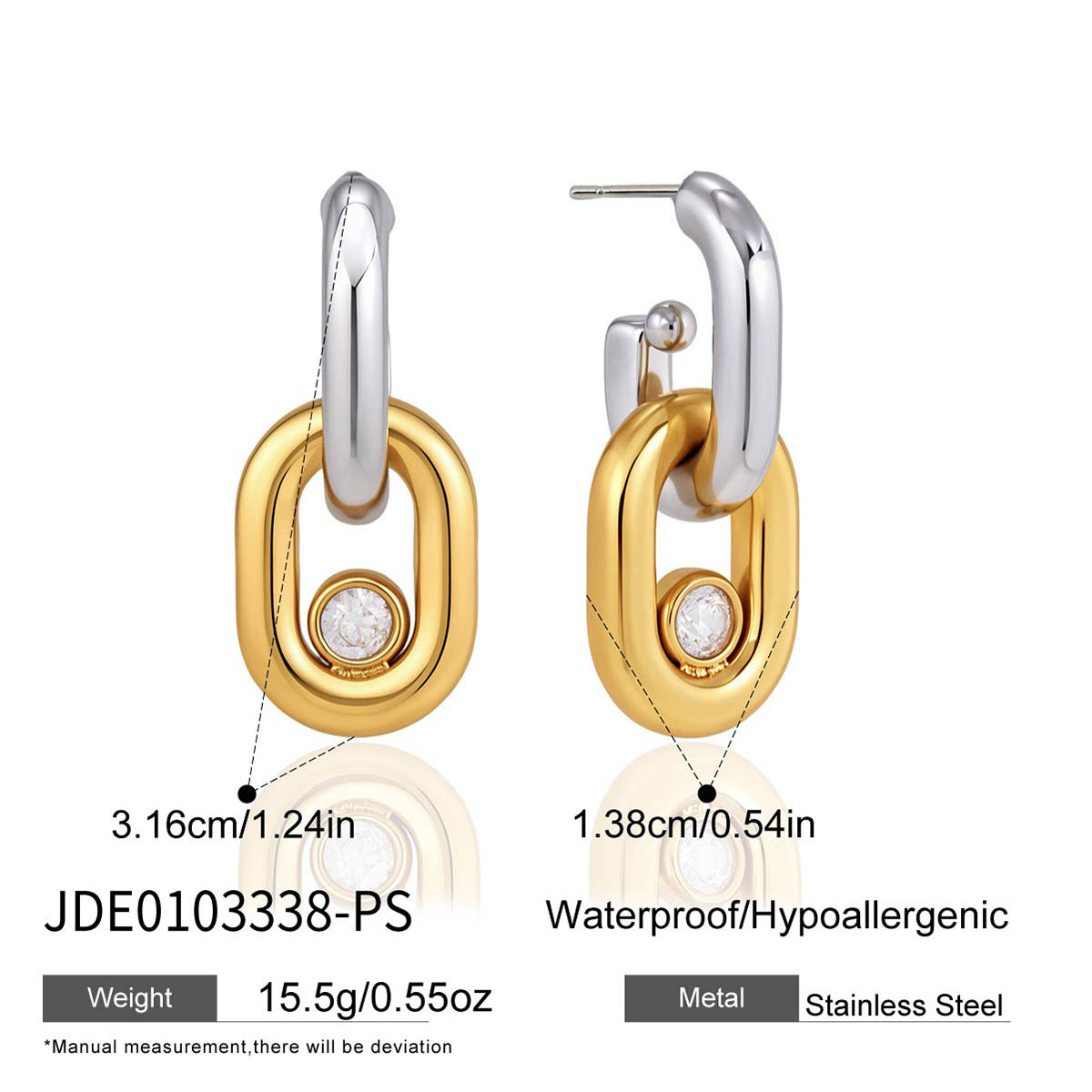 Two Tone Stud Earrings Collection