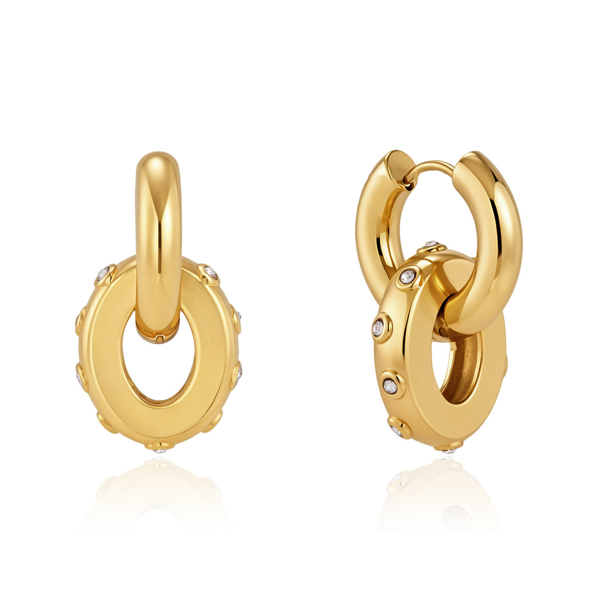 Interlocking Circle Pendant Earrings