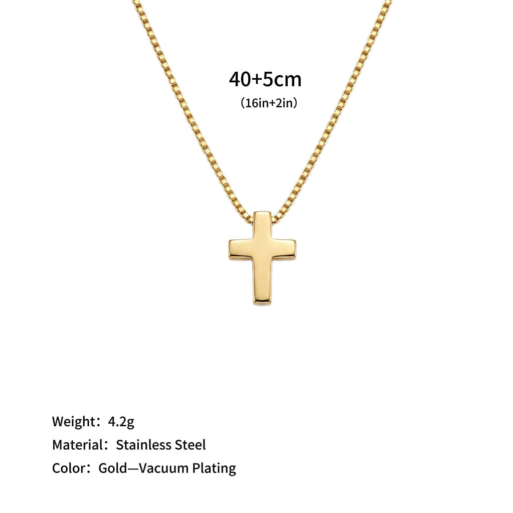 Cross-border Foreign Trade Bestseller 18K Gold Stainless Steel Clavicle Chain With Heart Pendant And Diamond-encrusted Cross Titanium Steel Necklace For Women