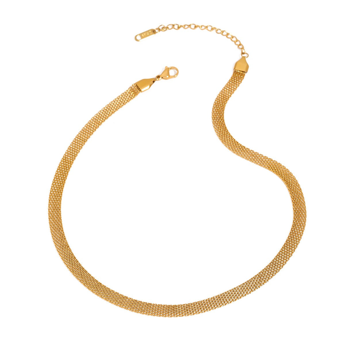 18K Gold Braided Chain Design Exquisite Fashion Necklace