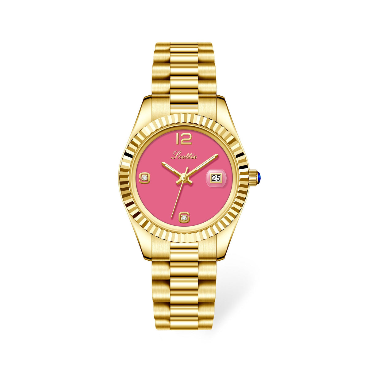 Diamond Shining Women's Steel Band Quartz Watch