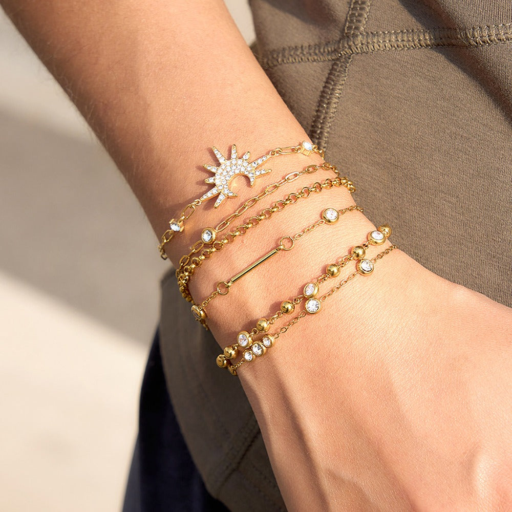 Layered Zircon Bracelet Collection