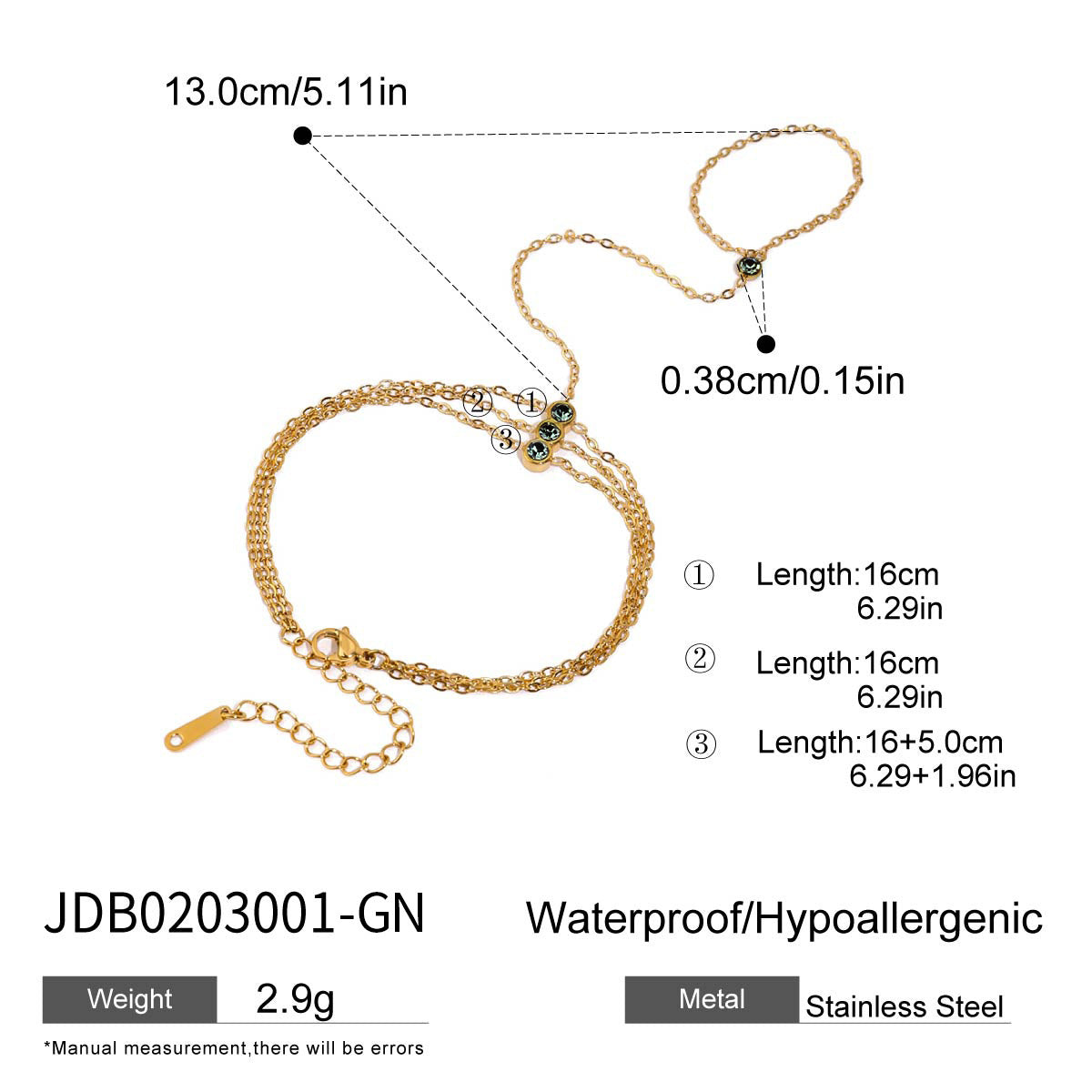 Green Zircon Hand Chain Collection